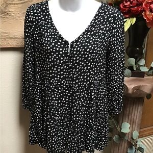 Anthropologie Maeve Black and White Blouse